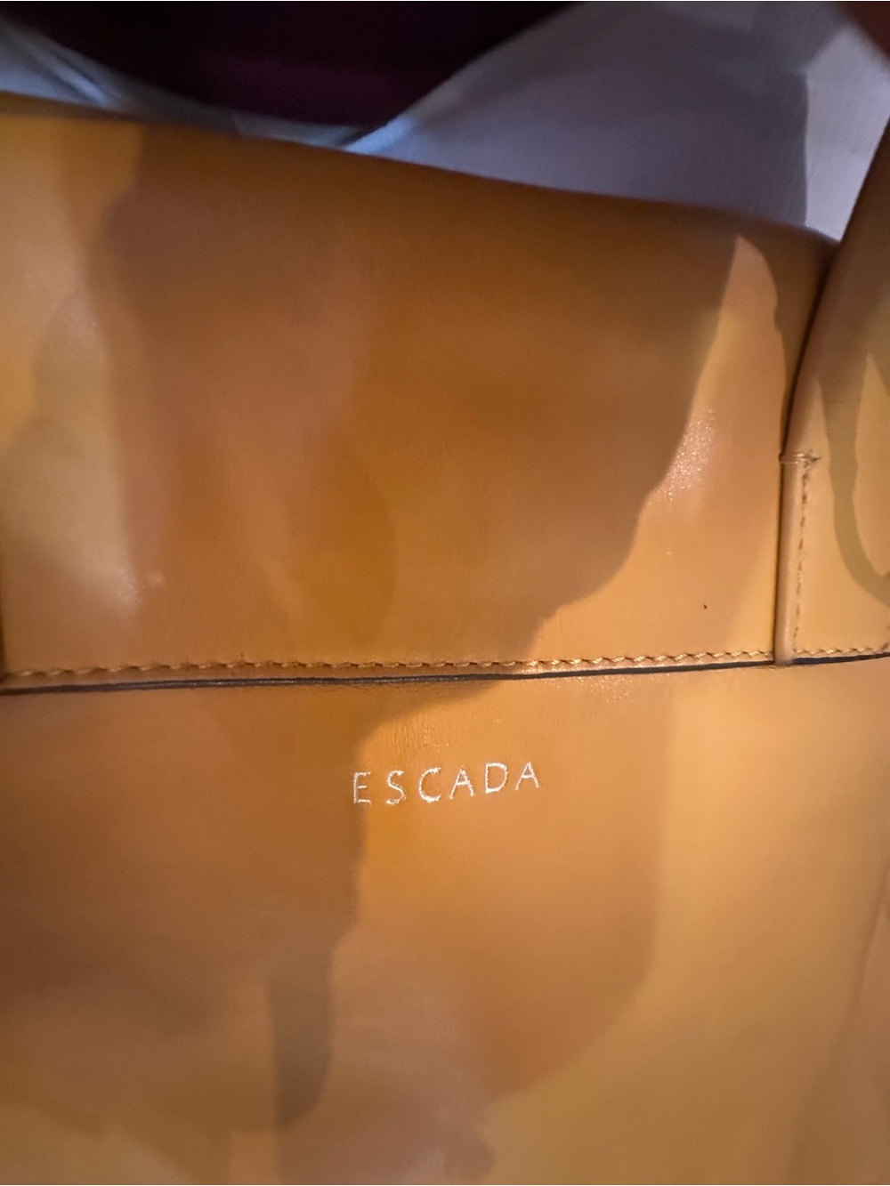 Escada Tan Leather Shoulder Bag with Subtle Logo